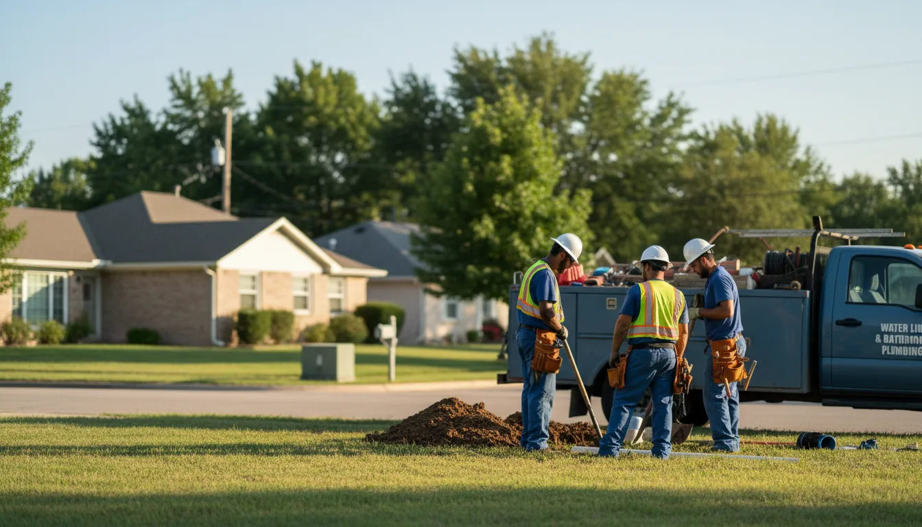 Residential water line and bathroom plumbing service in Helmetta, NJ